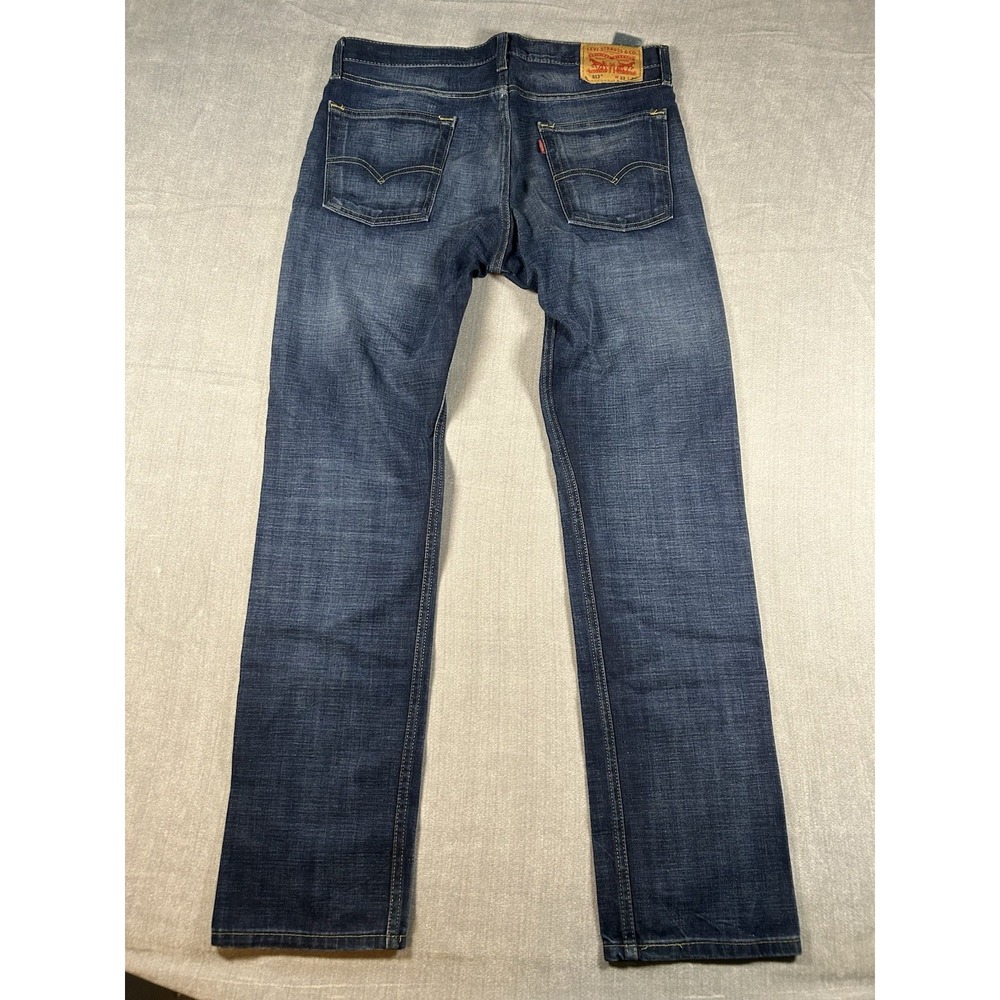 Levis 513 Slim Straight Jeans Mens 33x32 Dark Wash Denim Blue 08513-0242